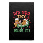 Gingerbread, Did You Try Icing It - AS Colour Tea Towel Black One Size Christmas Tea Towel Christmas Printed In Australia