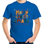 Merry Christmas And Happy New Year - Kids Youth T-Shirt Bright Royal Kids Christmas T-shirt Christmas Printed In Australia
