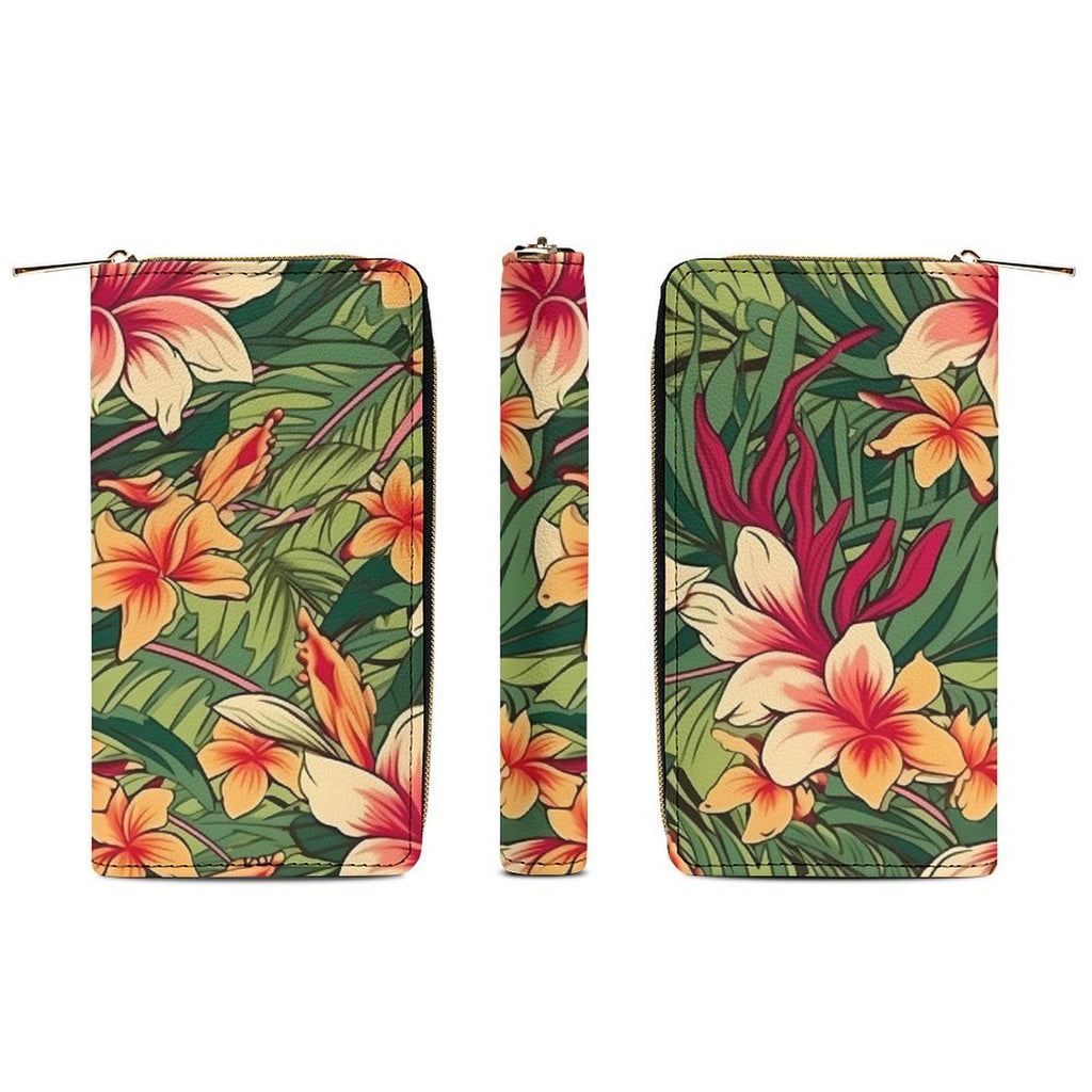 Retro Tropical Flowers -  PU Leather Wallet