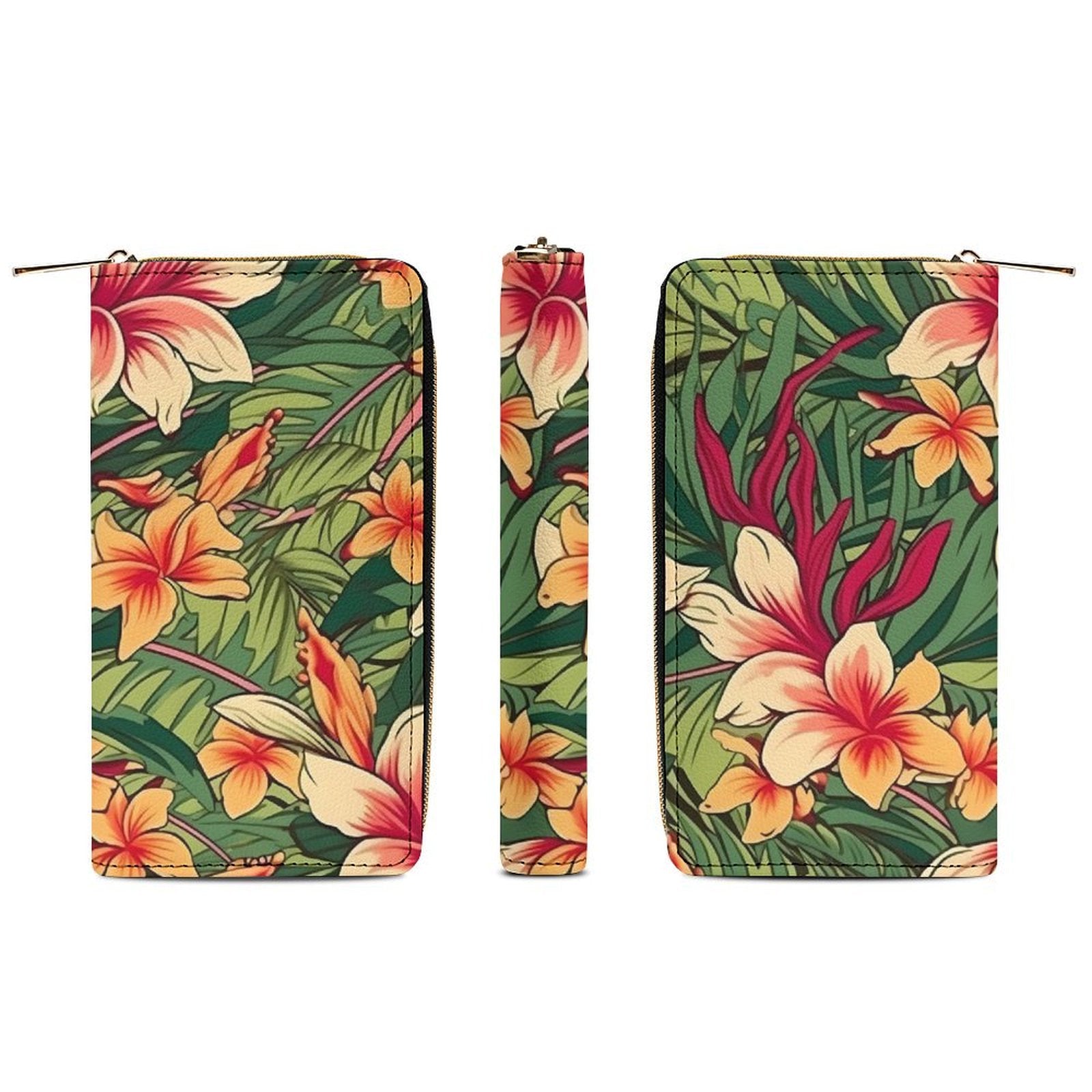Retro Tropical Flowers -  PU Leather Wallet