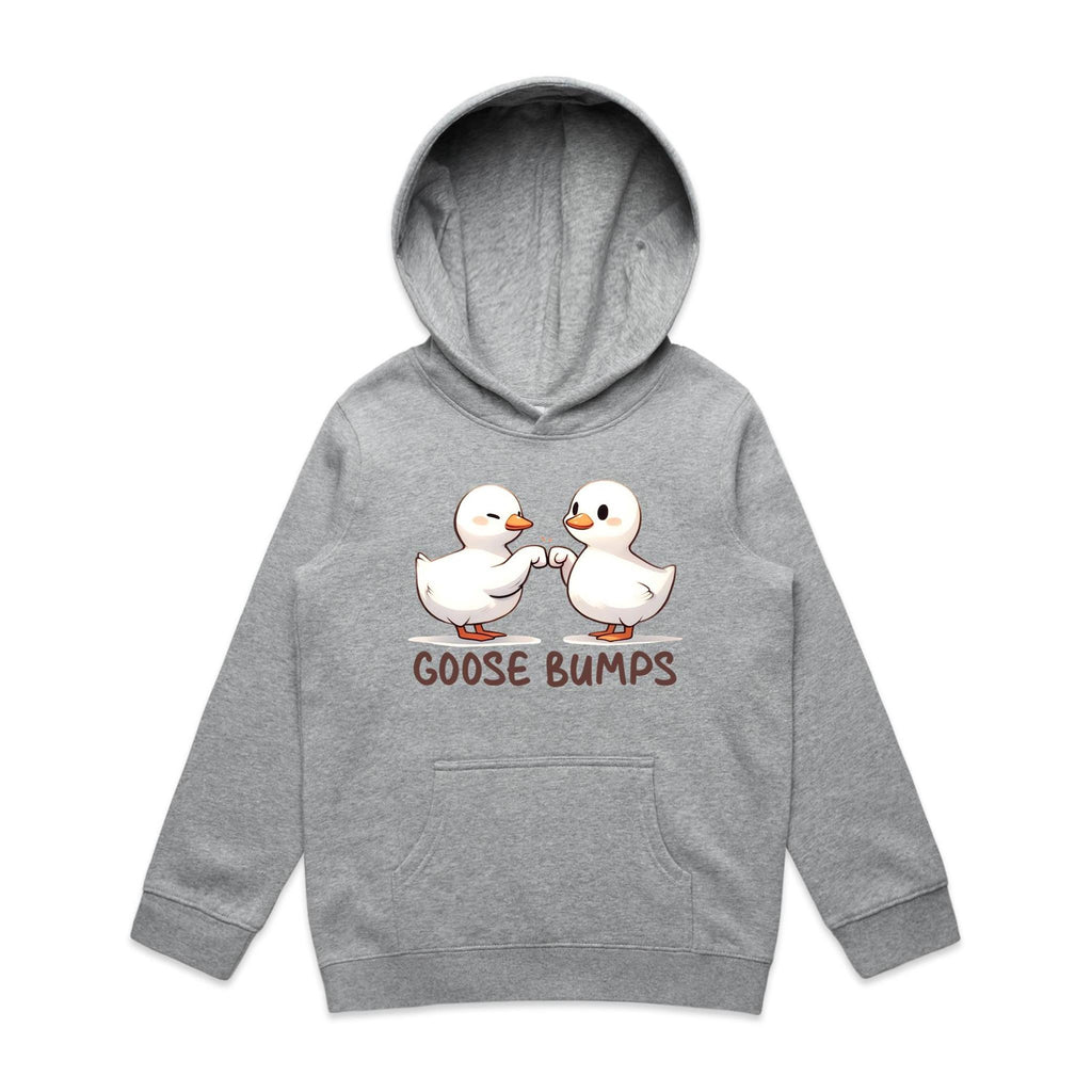 Goose Bumps - Kids Hoodie Grey Marle Kids Hoodie Printed In Australia
