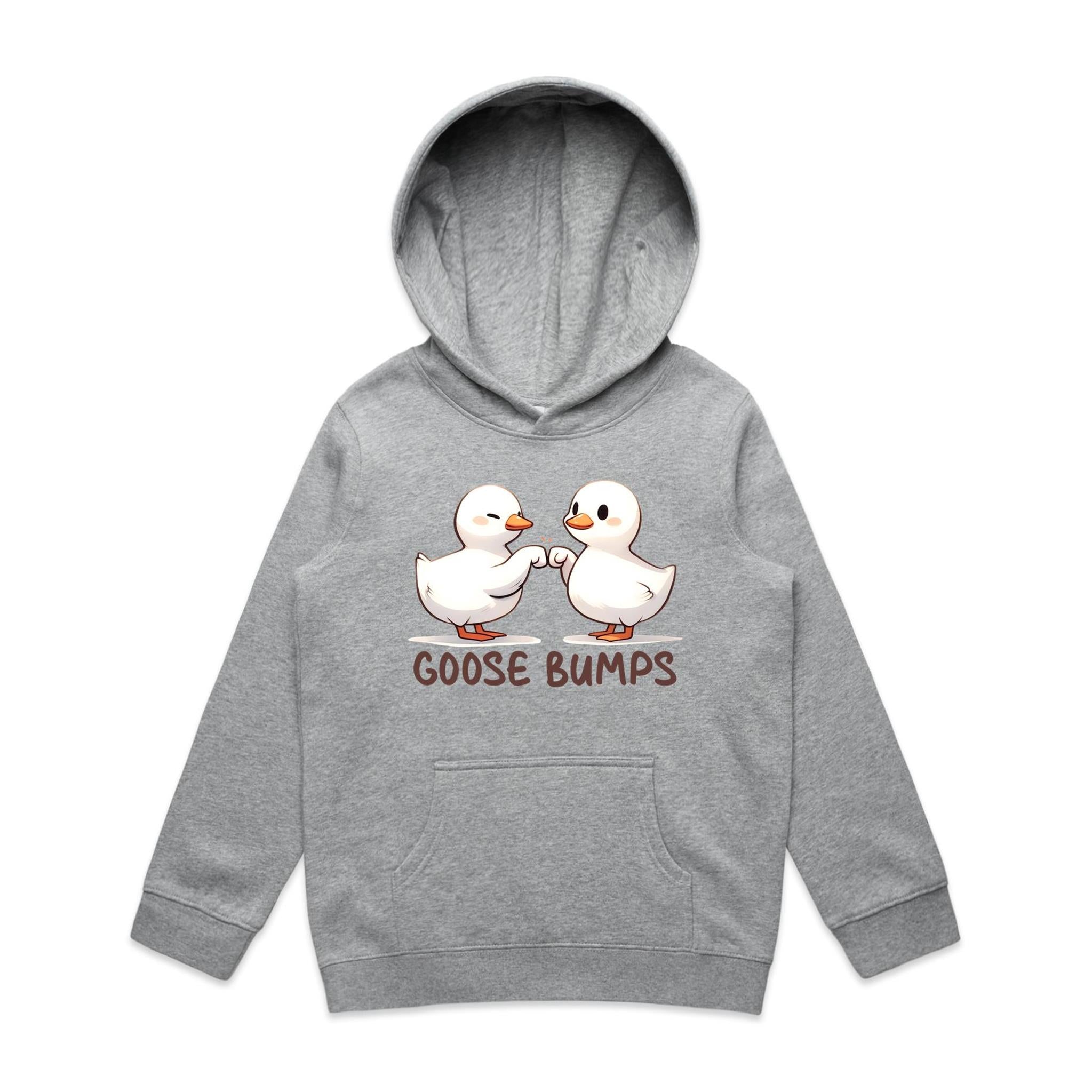 Goose Bumps - Kids Hoodie Grey Marle Kids Hoodie Printed In Australia