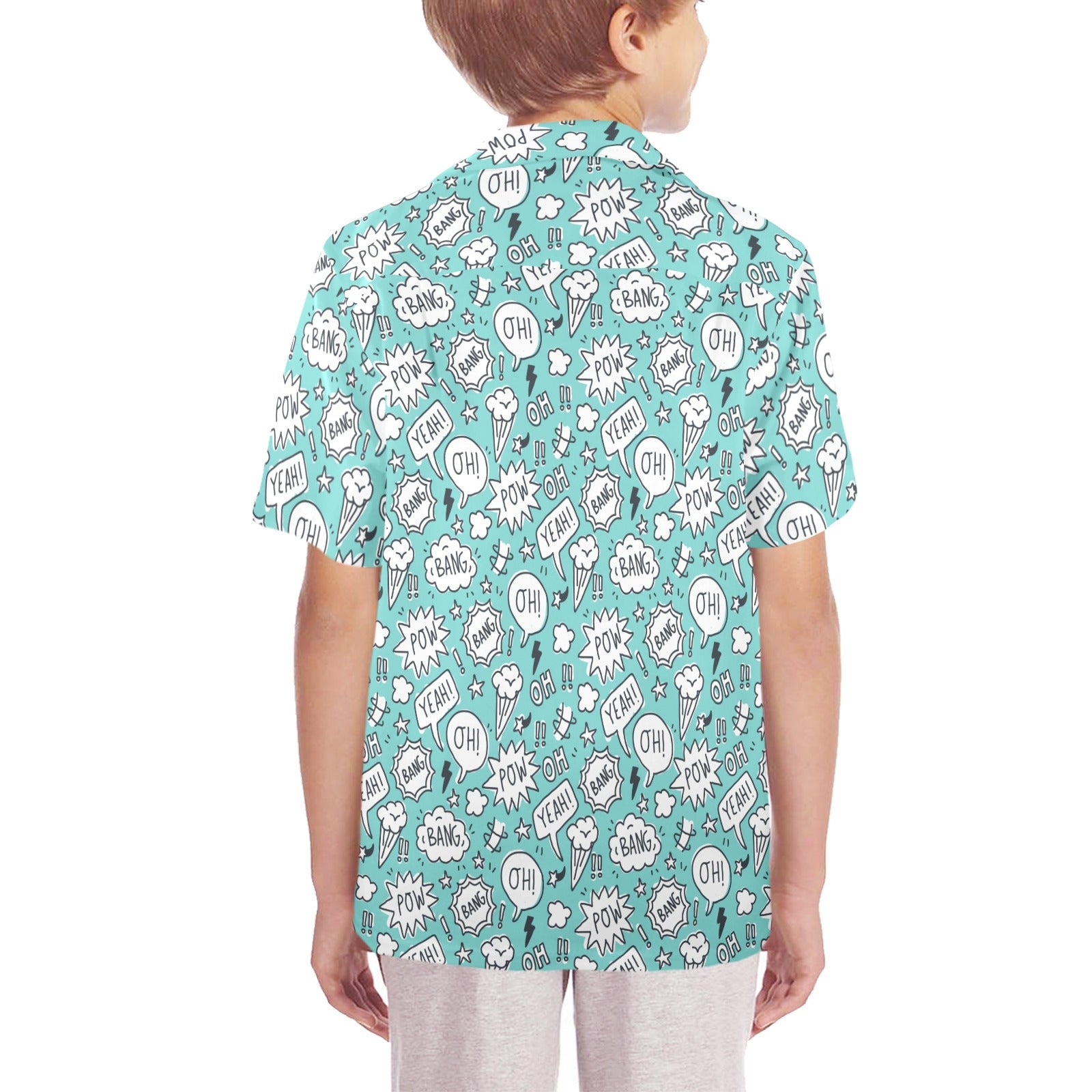 Comic Book Speech Bubbles - Senior Kids Hawaiian Shirt
