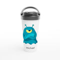 Blue Monster White 15oz Stainless Steel Travel Mug Default Title Travel Mug Globally Fulfilled