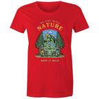 Be One With Nature, Skeletons - Womens T-shirt Red Womens T-shirt Environment Printed In Australia