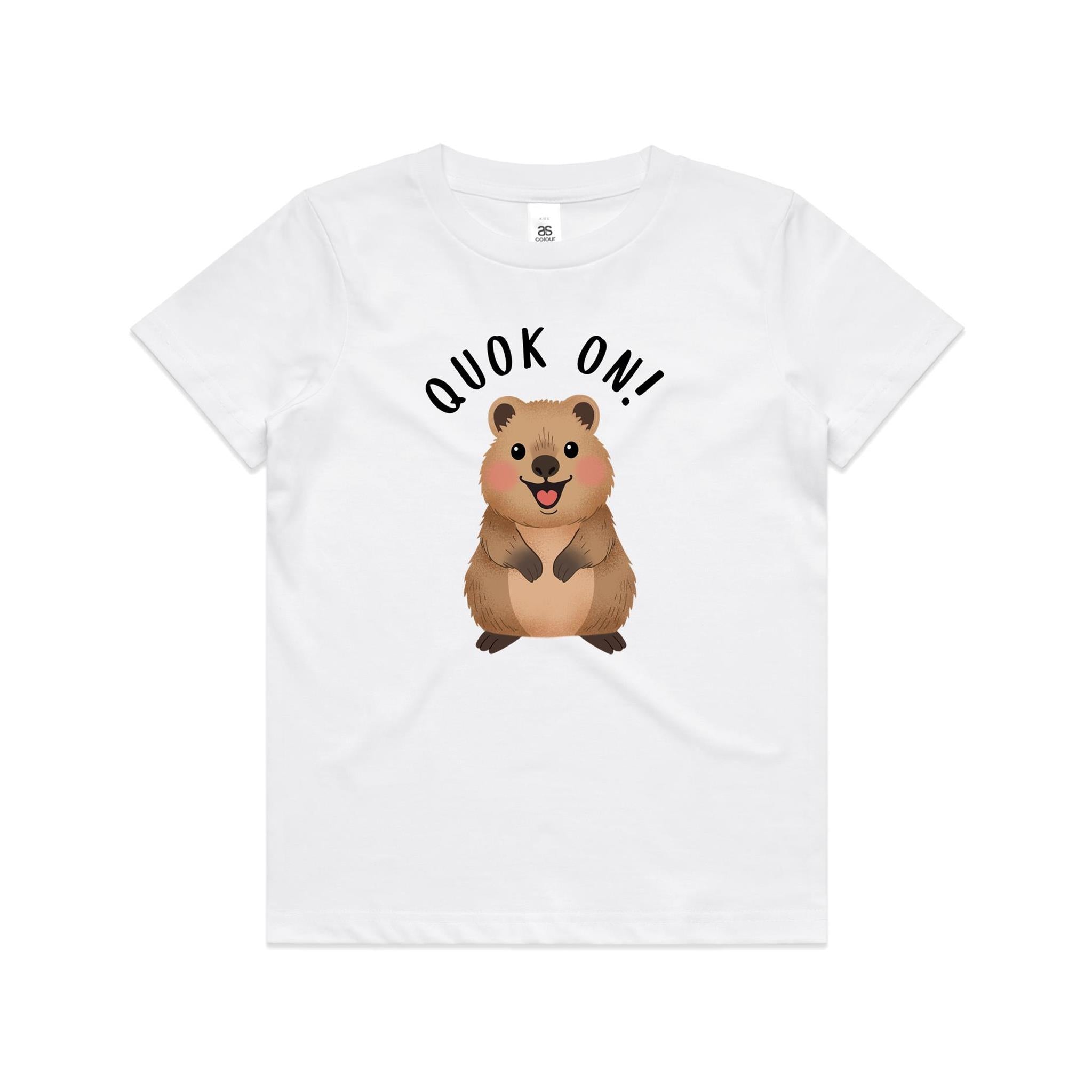 Quokka, Quok On Kid's AS Colour T-shirt White Kids T-shirt animal Printed In Australia
