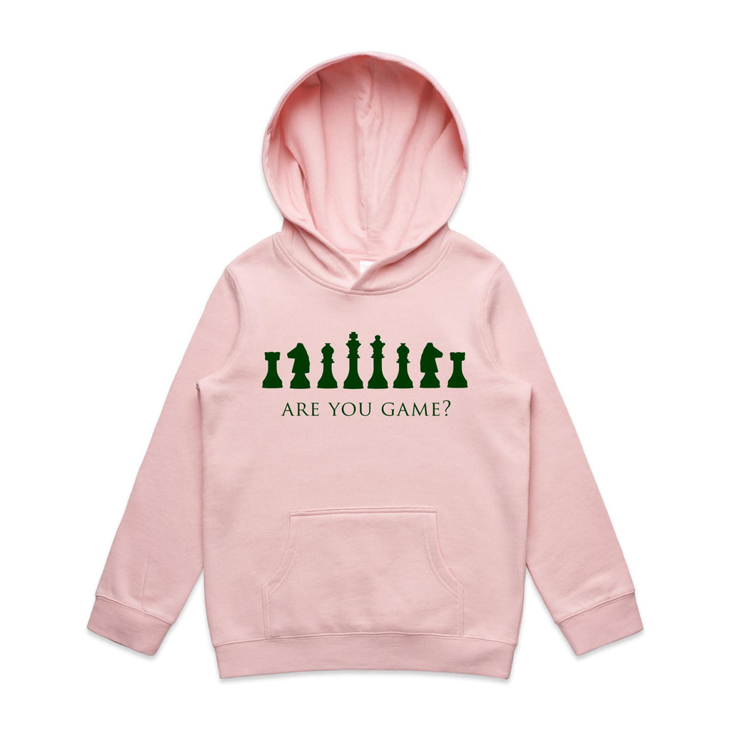Are You Game, Chess - Kids Hoodie Pink Kids Hoodie Printed In Australia