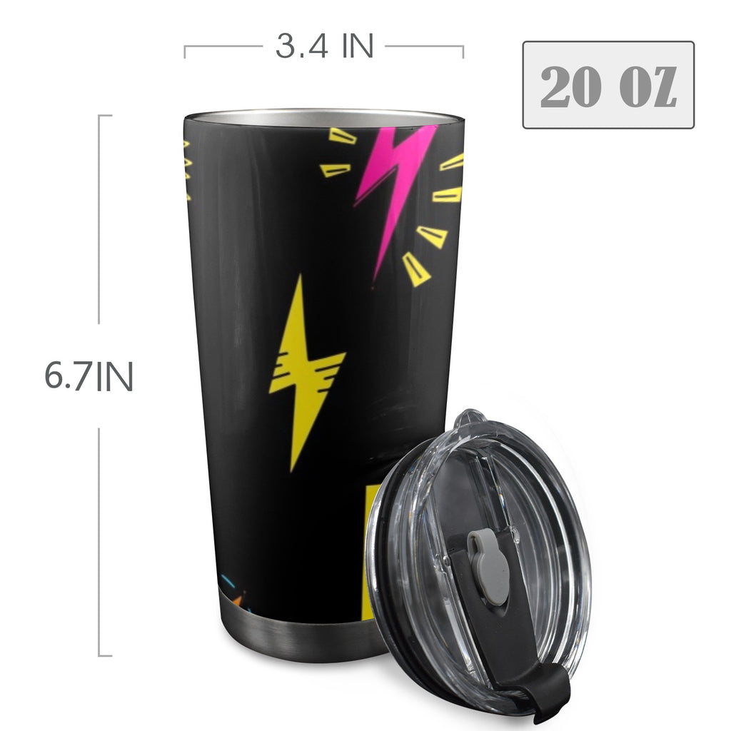 Fun Lightning - 20oz Mobile Tumbler with Lid (Black Lock) 20oz Travel Mug comic Printed Offshore
