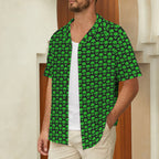 Aliens Men's Short Sleeve Hawaiian Shirt Men's Hawaiian Shirt (New) Printed Offshore Sci Fi