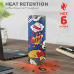 Blue Comic Book - 20oz Tall Skinny Tumbler with Lid and Straw