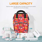 Comic Book Red - Multi-Function Backpack, Nappy / Diaper Bag