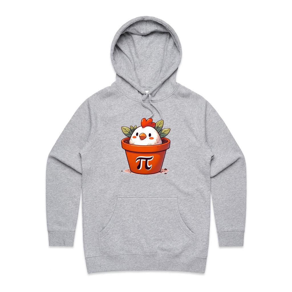 Chicken Pot Pi - Womens Hoodie Grey Marle Womens Hoodie animal Maths Printed In Australia