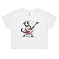 Cat Playing Guitar Women's AS Colour Crop Tee