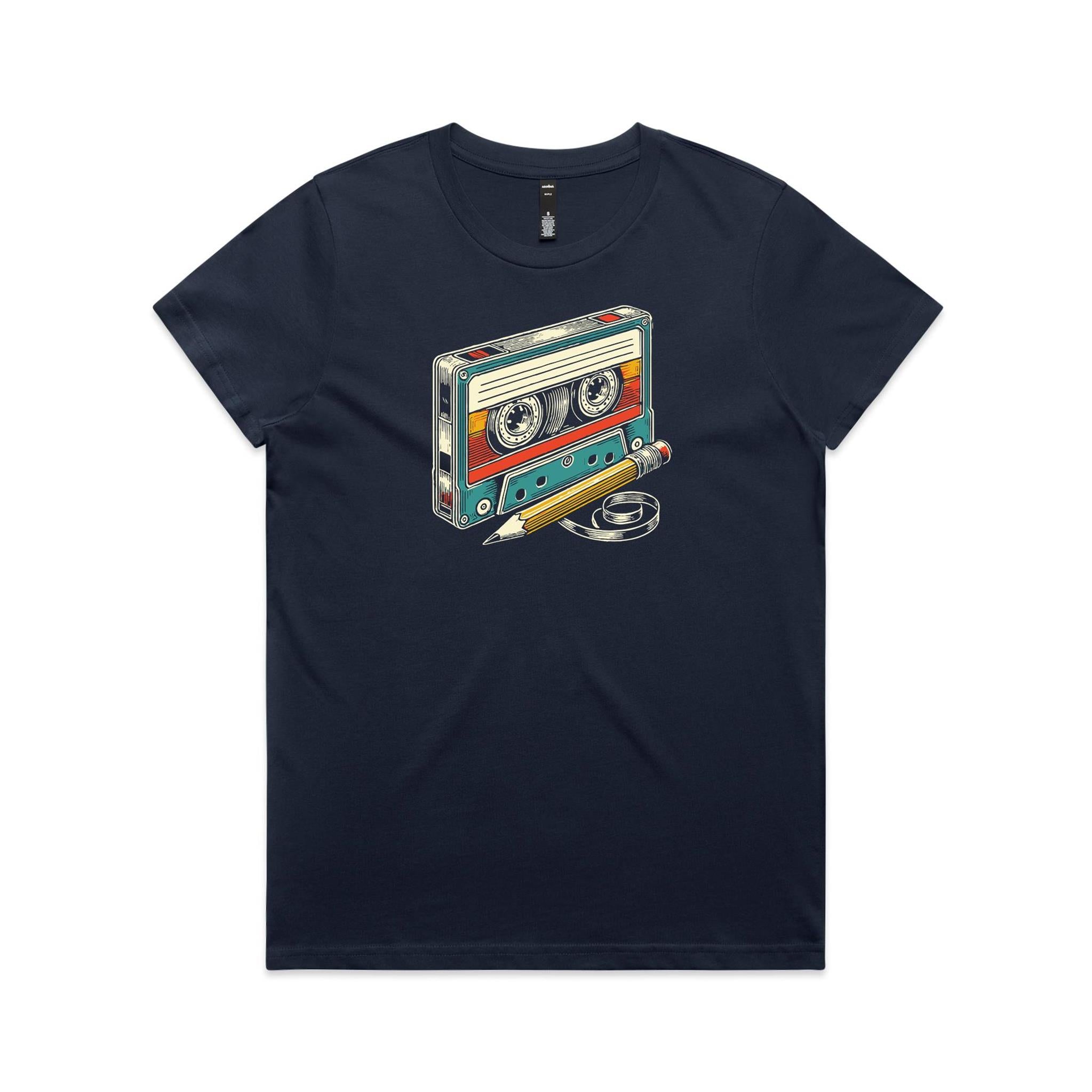 Cassette Tape And Pencil - Womens T-shirt