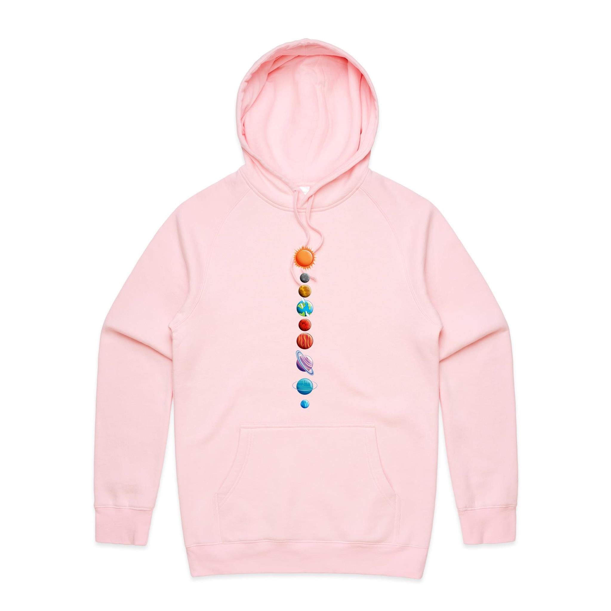 Our Solar System - Mens Hoodie Pink Mens Hoodie Printed In Australia Space