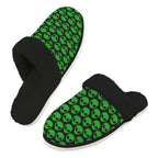 Aliens Men's Fur Trim Thick-Sole Indoor Slippers 2XL Men's Fur Trimmed Slippers Printed Offshore Sci-Fi