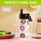 Pretty Doughnuts 12oz Kids Water Bottle with Straw Lid