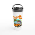 Hello Sunshine, Beach Van - White 15oz Stainless Steel Travel Mug Default Title Travel Mug Globally Fulfilled Retro Summer Surf
