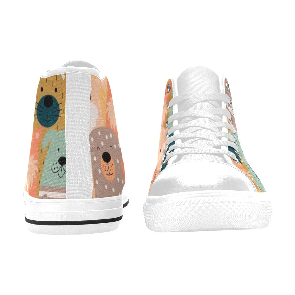 Lots Of Dogs - Kids High Top Canvas Shoes