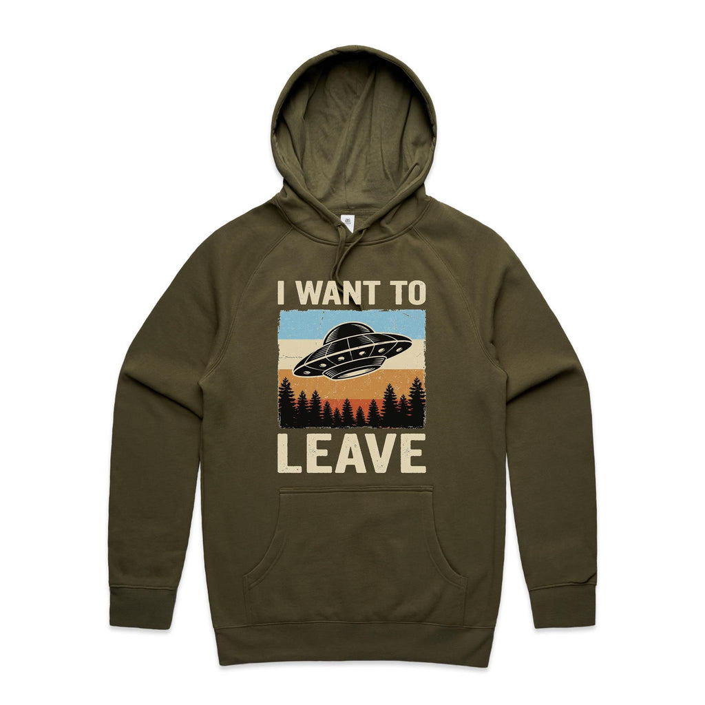 UFO I Want To Leave Men's AS Colour Hoodie
