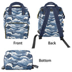Japanese Waves Multi-Function Backpack, Nappy / Diaper Bag Multi-function Backpack, Nappy / Diaper Bag Ocean Printed Offshore