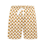 Hamburgers on White Men's Mid-Length Beach Shorts Men's Mid-Length Beach Shorts Food Printed Offshore