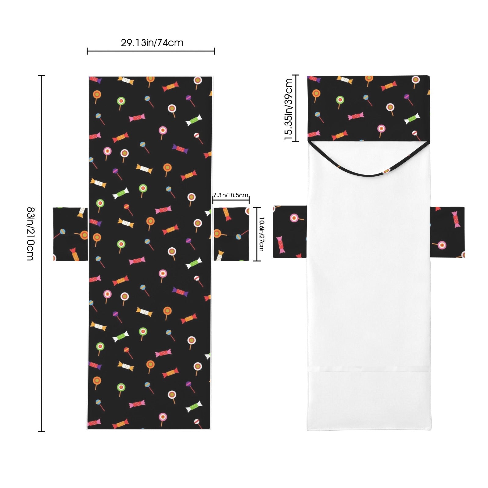 Candy Beach Chair Towel Cover with Side Pockets