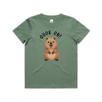 Quokka, Quok On Kid's AS Colour T-shirt Sage Kids T-shirt animal Printed In Australia