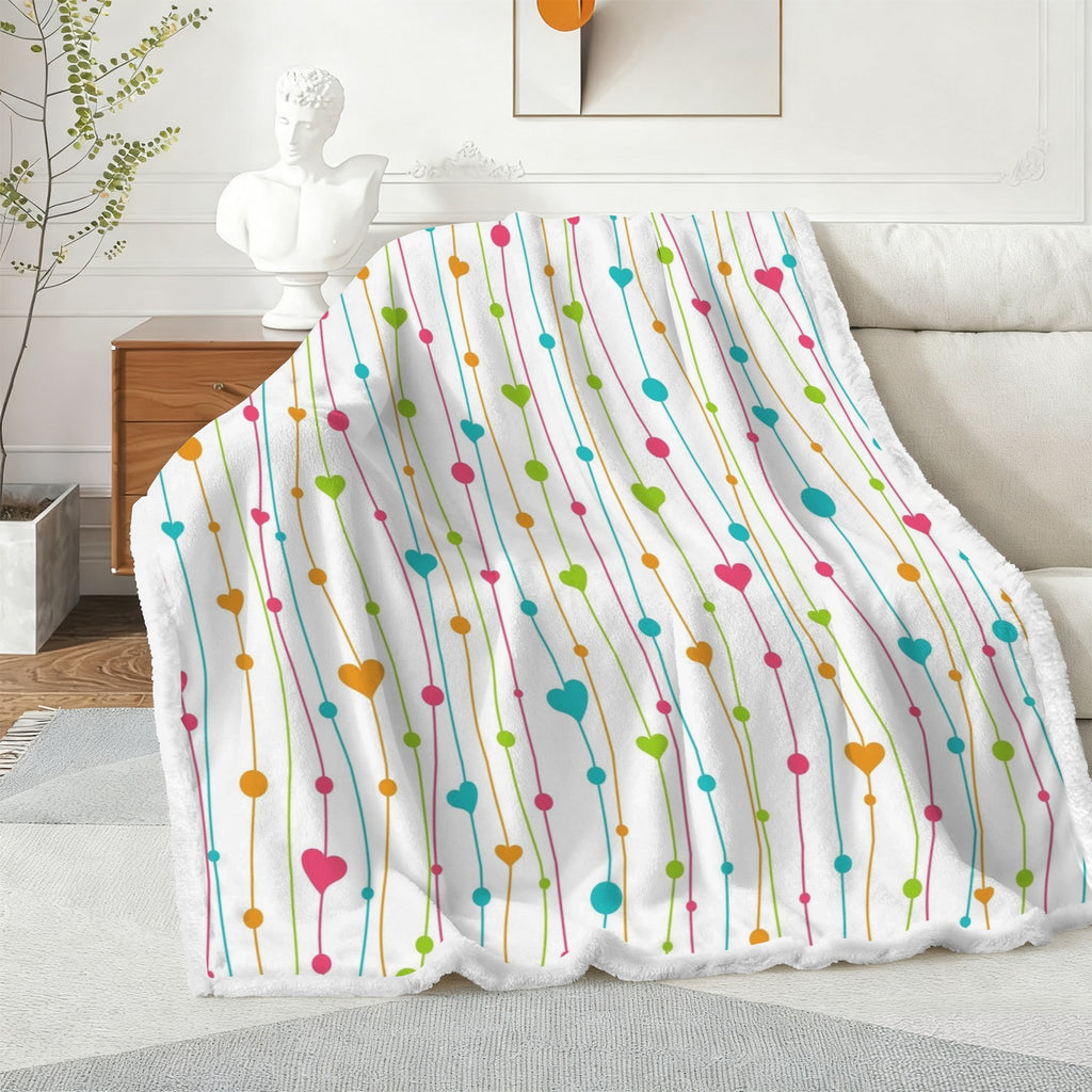 Heart Lines - Double-Layer Fleece Blanket 51"x59"