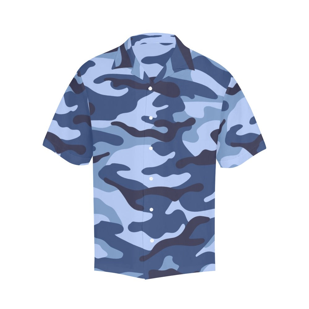 Blue Camouflage - Mens Hawaiian Shirt