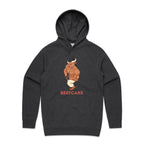 Beefcake, Gym Bull - Mens Hoodie Asphalt Marle Mens Hoodie animal Fitness Printed In Australia