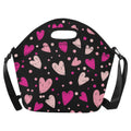 Pink Hearts - Neoprene Lunch Bag/Large (Model 1669) One Size Neoprene Lunch Bag Love Printed Offshore