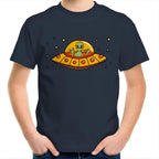 Alien Pizza - Kids Youth T-Shirt Navy Kids Youth T-shirt Food Printed In Australia Sci Fi