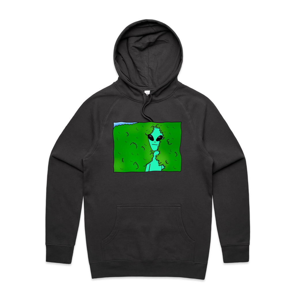 Alien Backing Into Hedge Meme - Mens Hoodie Coal Mens Hoodie Printed In Australia Sci Fi