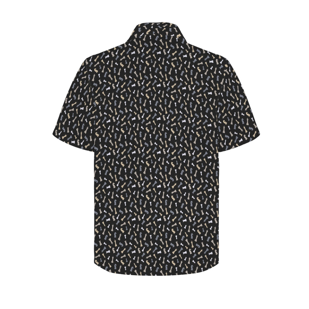 Chess Pattern 2 Men's Short Sleeve Hawaiian Shirt Men's Hawaiian Shirt (New) Chess Games Printed Offshore