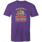 Chess And Education - Mens T-Shirt Purple Mens T-shirt Chess Games Printed In Australia