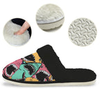 Scary Sharks Men's Fur Trim Thick-Sole Indoor Slippers Men's Fur Trimmed Slippers animal Ocean Printed Offshore