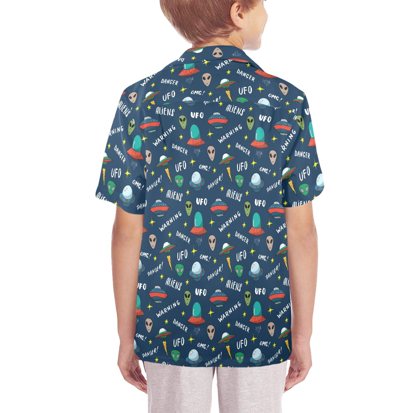 UFO's And Aliens Senior Kids Hawaiian Shirt