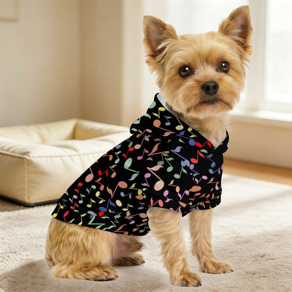 Quavers Colourful Music Notes Pet Hoodie (Small Size)