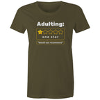 Adulting, One Star - Womens T-shirt Army Womens T-shirt Printed In Australia