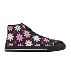 Pink Daisy Women's High Top Canvas Shoes Womens Classic High Top Shoes Plants Printed Offshore