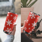 Red Snowflakes, Christmas - 20oz Mobile Tumbler with Lid (Black Lock) 20oz Travel Mug Christmas Printed Offshore