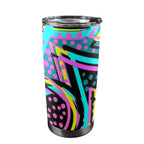 Retro Geometric - 20oz Mobile Tumbler with Lid (Black Lock) One Size 20oz Travel Mug Printed Offshore