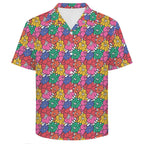 Bright And Bold Flowers Men's Crinkle Hawaiian Shirt