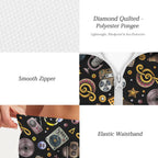 Retro Music Mix Women's Windbreaker Short Set Women's Windbreaker Short Set Music Printed Offshore Retro