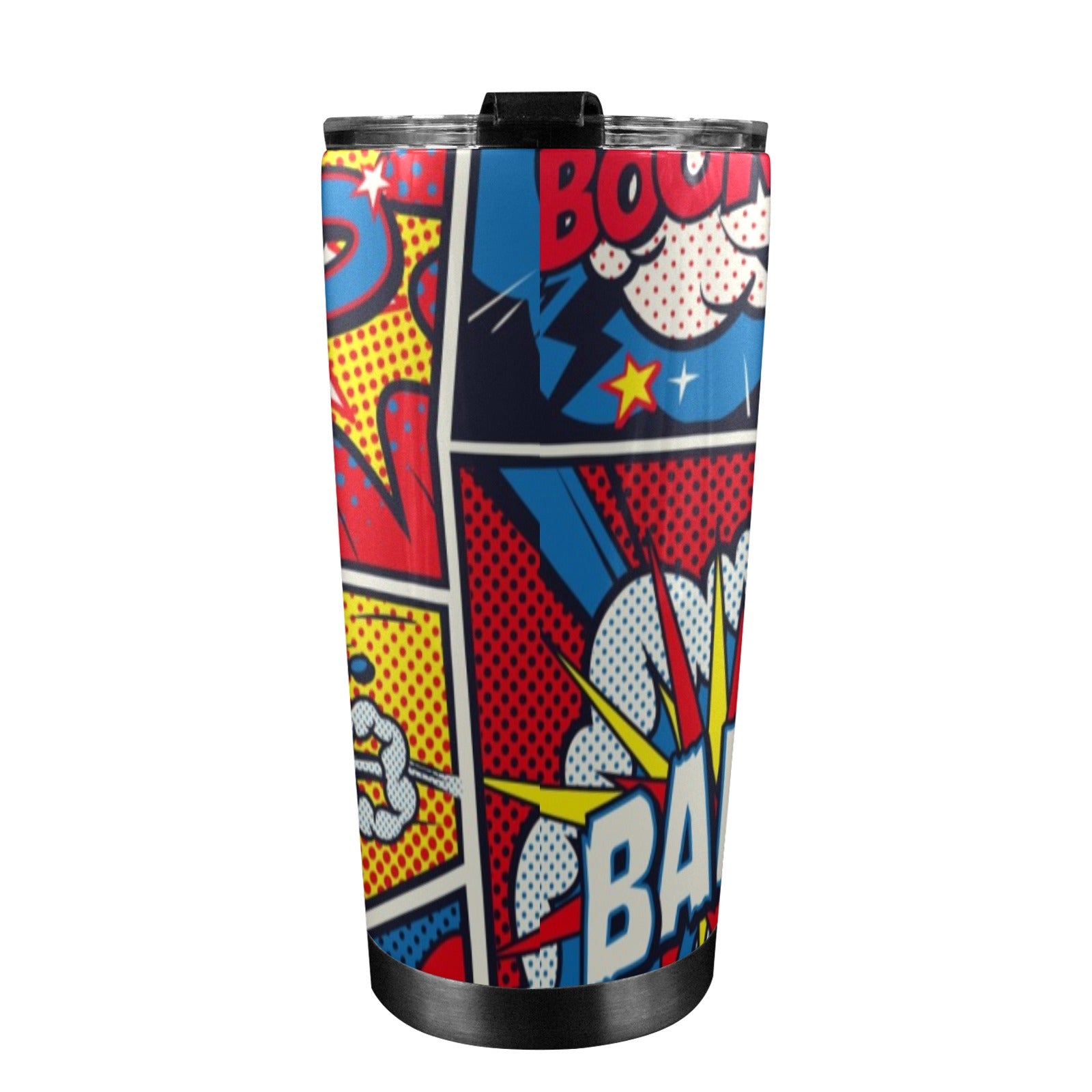 Comic Book - 20oz Mobile Tumbler with Lid (Black Lock) 20oz Travel Mug comic Printed Offshore