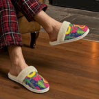 Ukulele Men's Fur Trim Thick-Sole Indoor Slippers Men's Fur Trimmed Slippers Music Printed Offshore