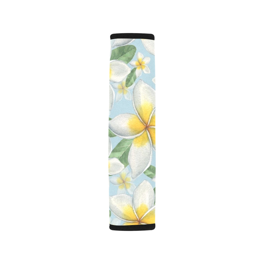 Delicate Frangipani Car Seat Belt Cover 7''x10'' (Pack of 2) Car Seat Belt Cover 7x10 (Pack of 2) Plants Printed Offshore