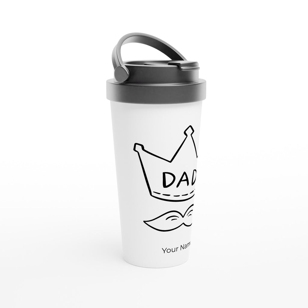 Personalised - Dad - White 15oz Stainless Steel Travel Mug Personalised Travel Mug Dad Globally Fulfilled