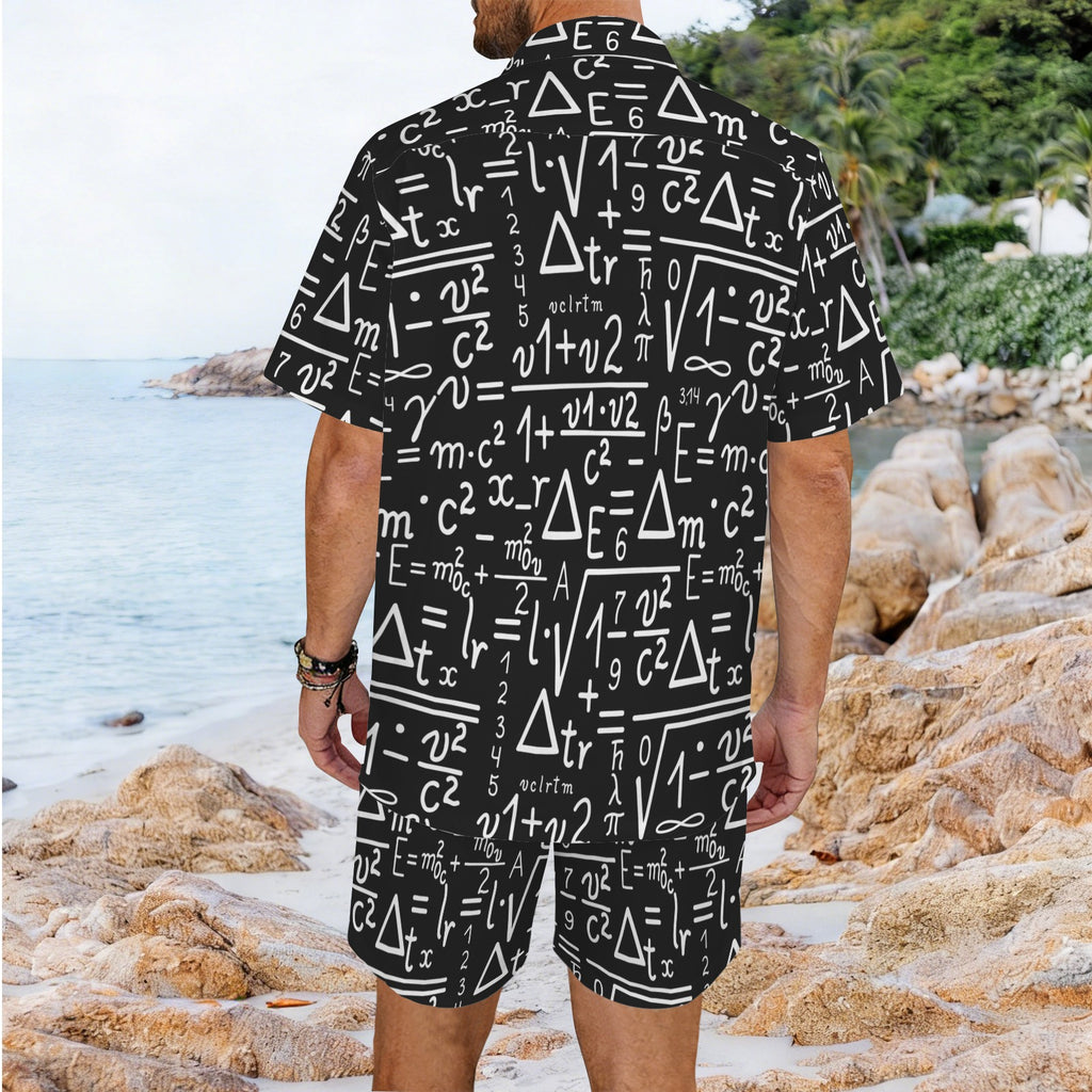Mathematics Men's Hawaiian Shirt & Shorts Set Men's Hawaiian Shirt & Shorts Set Maths Printed Offshore